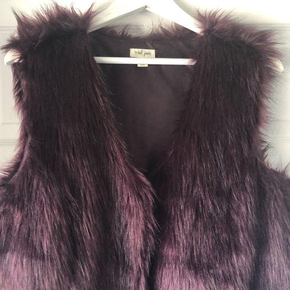 Gorgeous Deep Purple Tribal Jeans Vest - Picture 2 of 4
